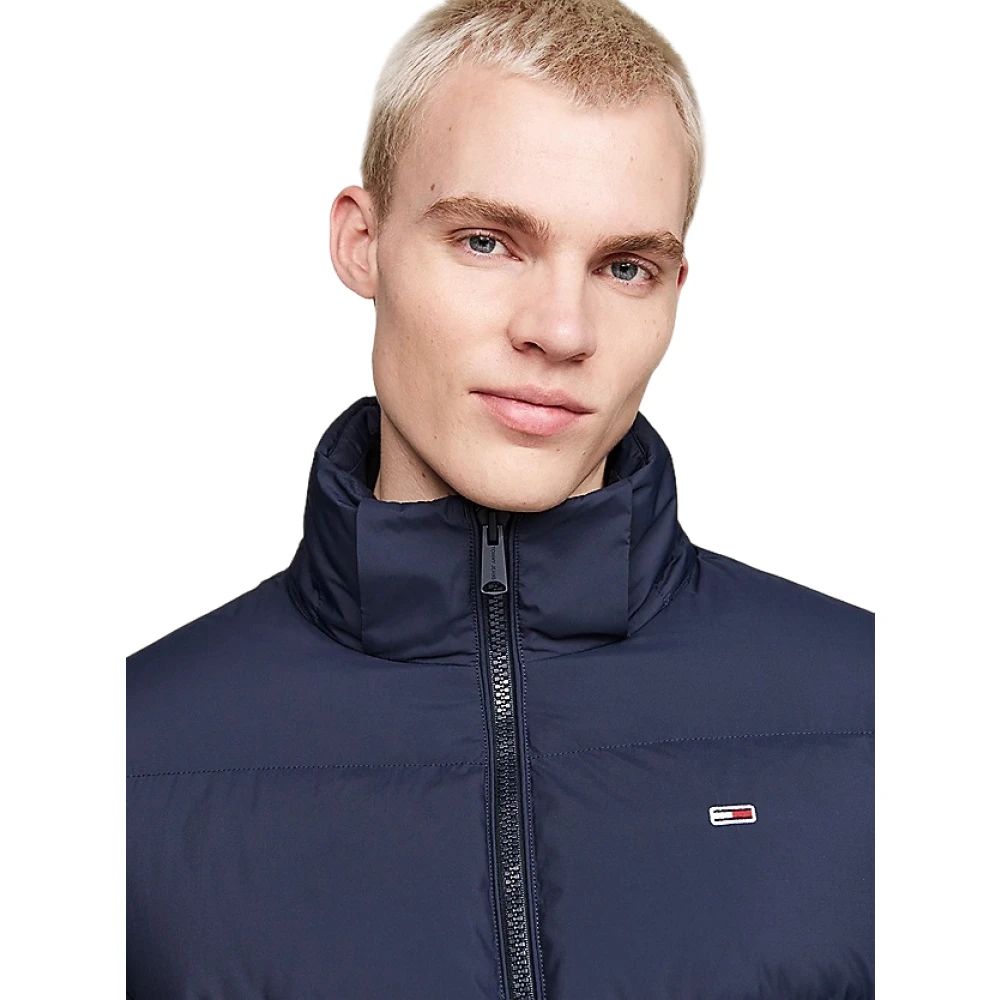 Tommy Jeans Blauwe Donsjas met Afneembare Capuchon Blue Heren