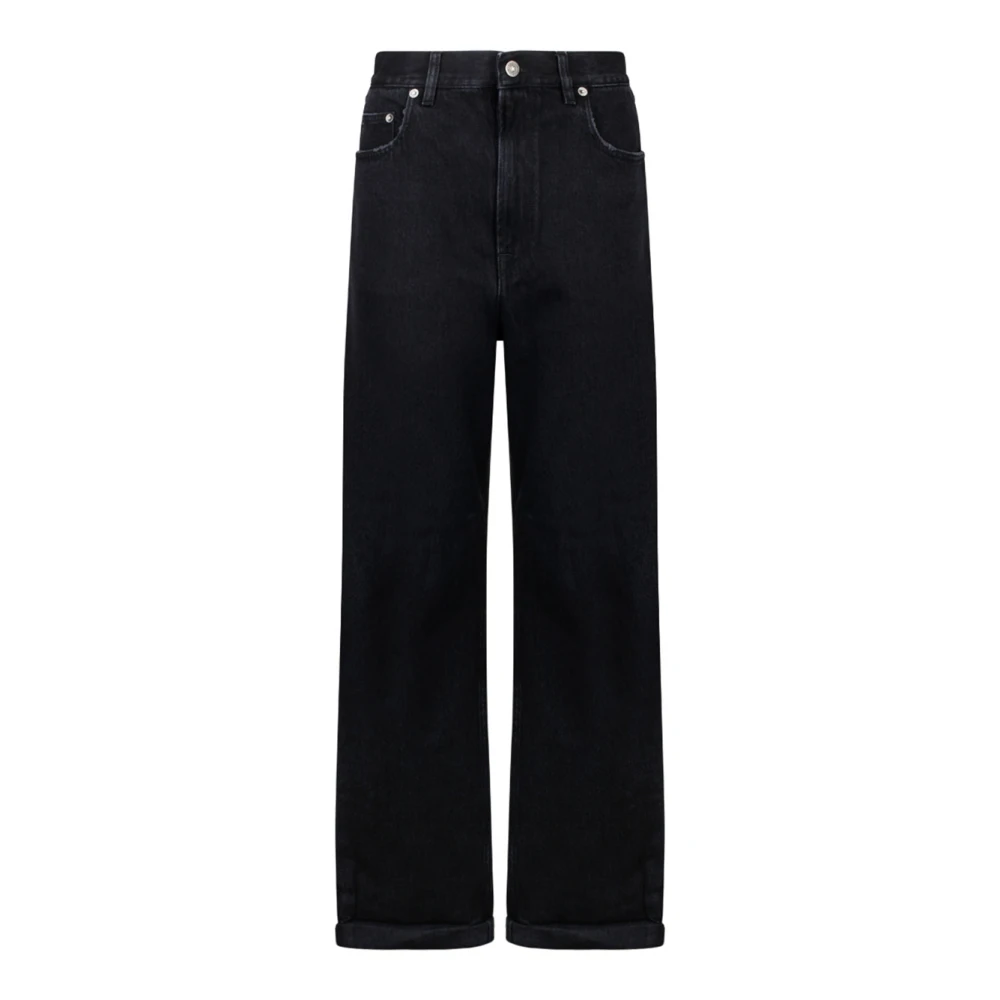 Golden Goose Women's Black/Gold Wide Leg Jeans With Star