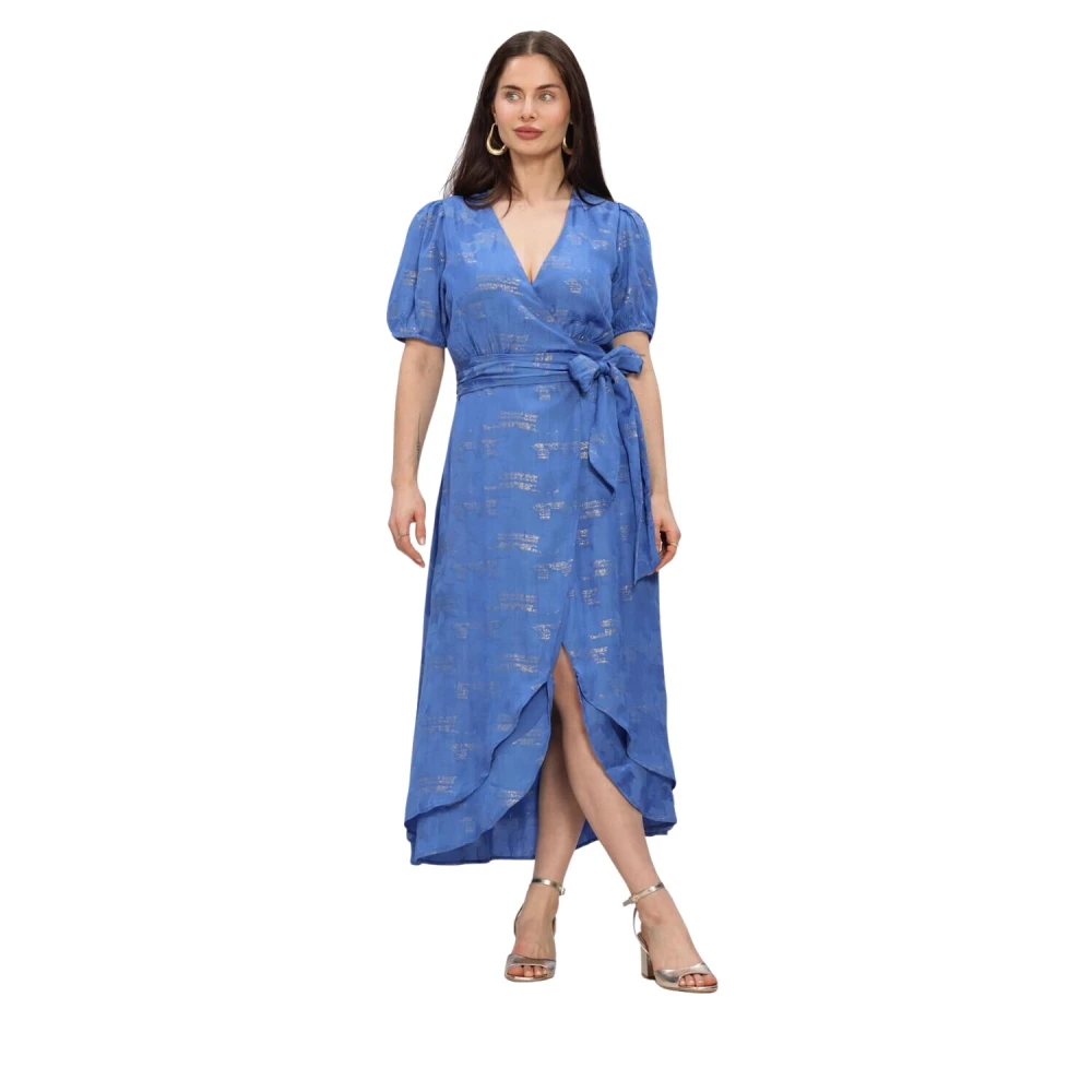 Freebird Vrouw Blauw Kleedjes Dames, Xl, Blossom Layer Jurk
