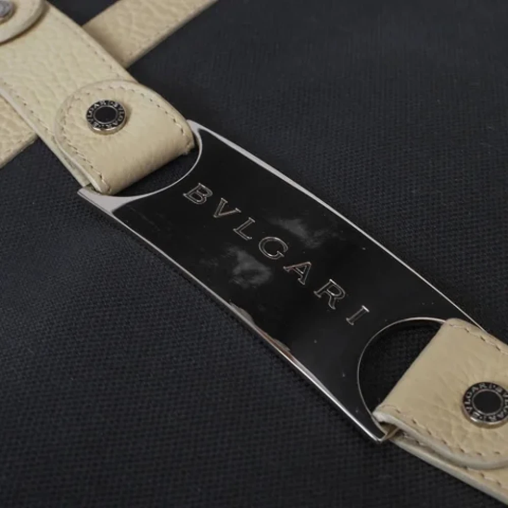 Bvlgari Vintage Pre-owned Canvas shoulder-bags Black Dames