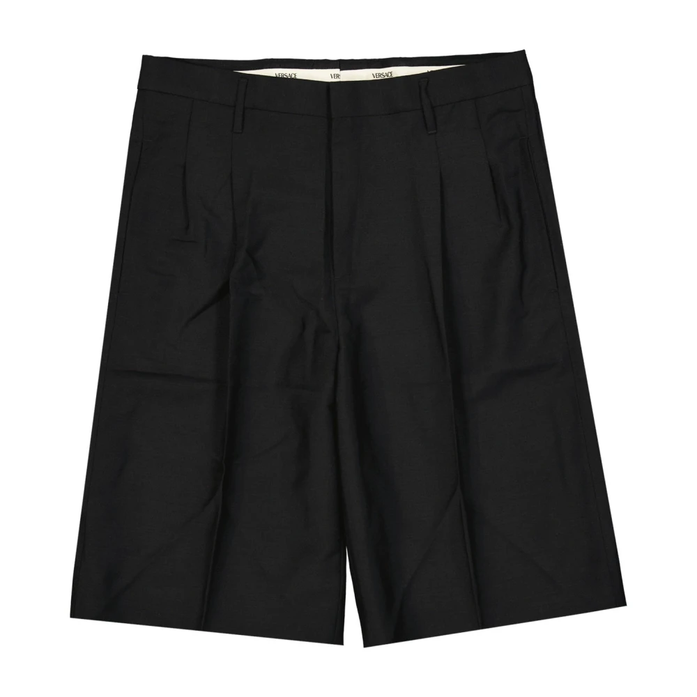 Versace Zwarte Shorts Ss22 Mohair Wolmix Black Heren