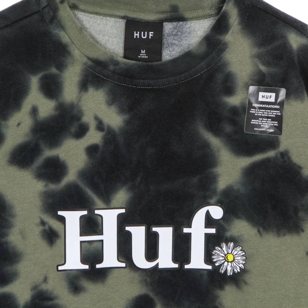 HUF Bloemen Crew Neck Sweatshirt Green Heren