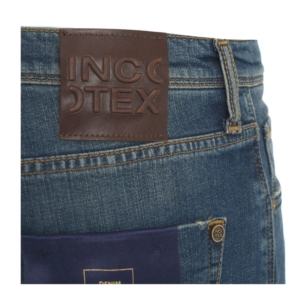 Incotex Blauwe Regular Fit Jeans Aw24 Blue Heren