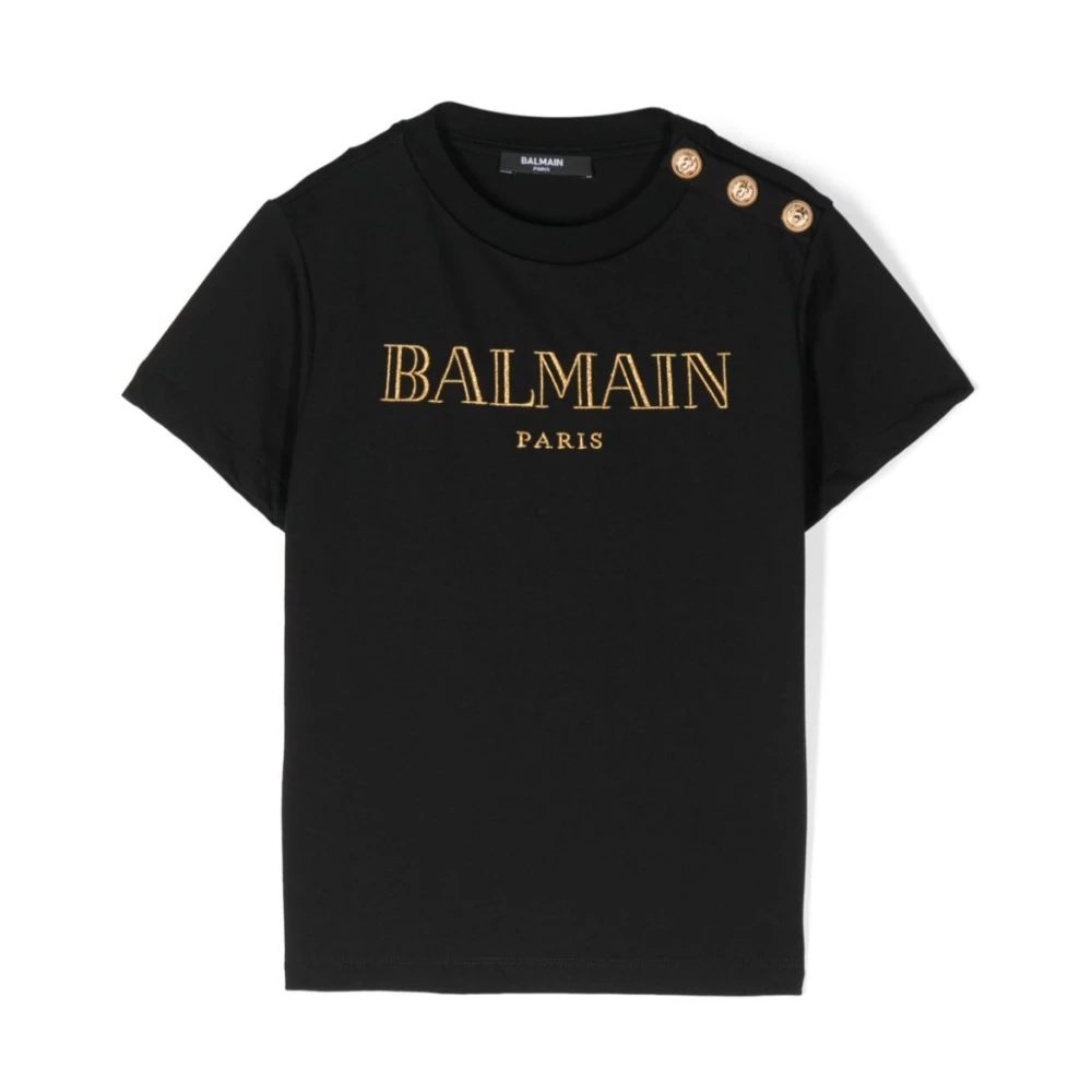 Balmain Avslappnad Bomull T-shirt Black, Unisex