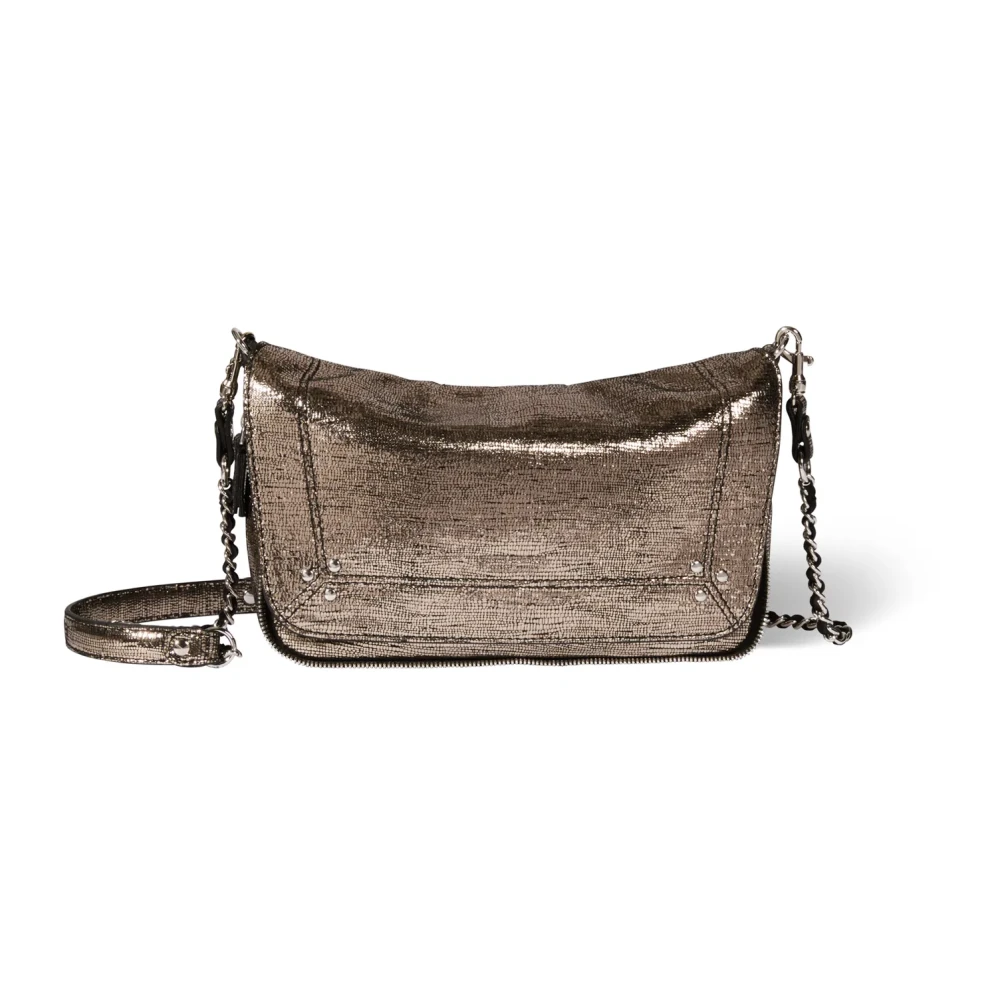Jérôme Dreyfuss Gevlochten leren en ketting schouderriem tas Beige Dames
