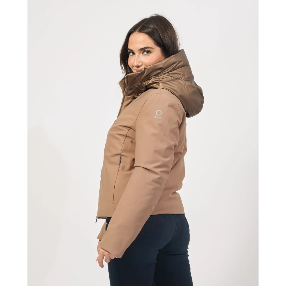 Suns Gewatteerde jas met Safe Pocket Beige Dames