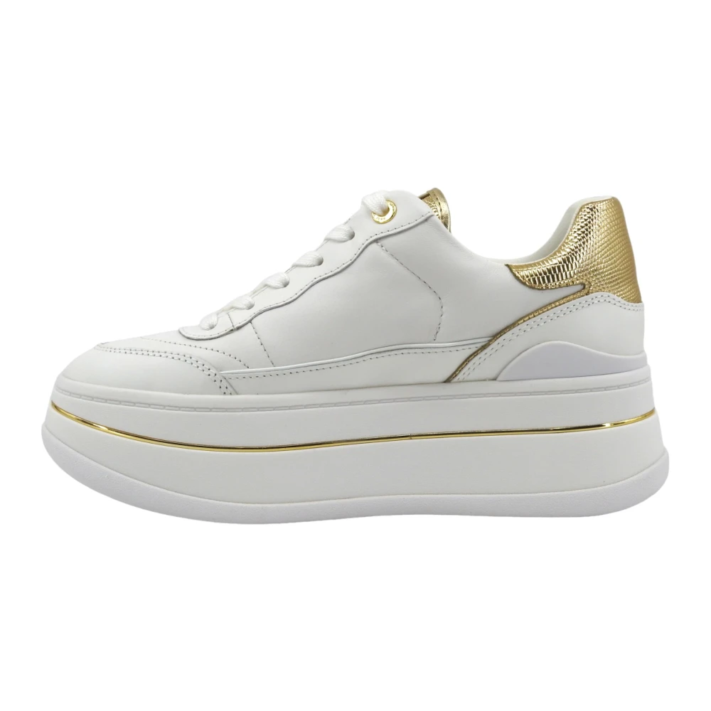 Michael Kors Hayes Leather Platform Sneaker Dames Schoenen Wit