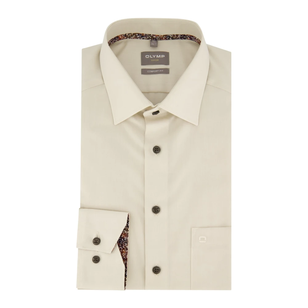 Olymp Beige Zakelijk Overhemd Beige Heren
