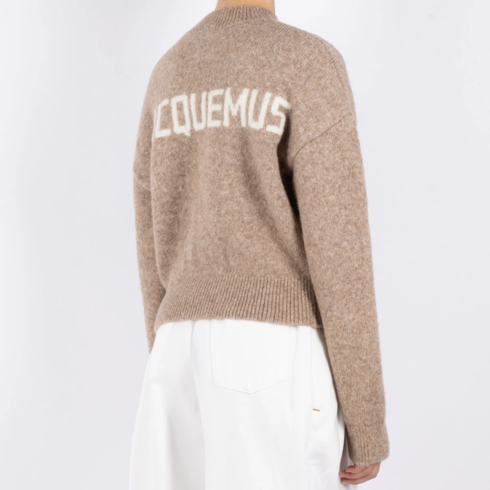 Jacquemus Beige Gebreide Trui Alpaca Wol Beige Dames