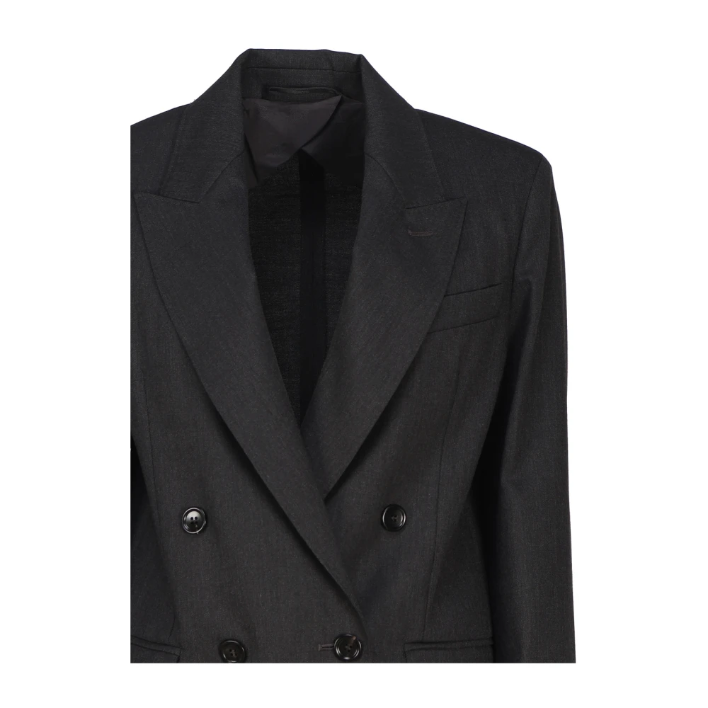 Max Mara Antraciet Grijs Wollen Jas Gray Dames