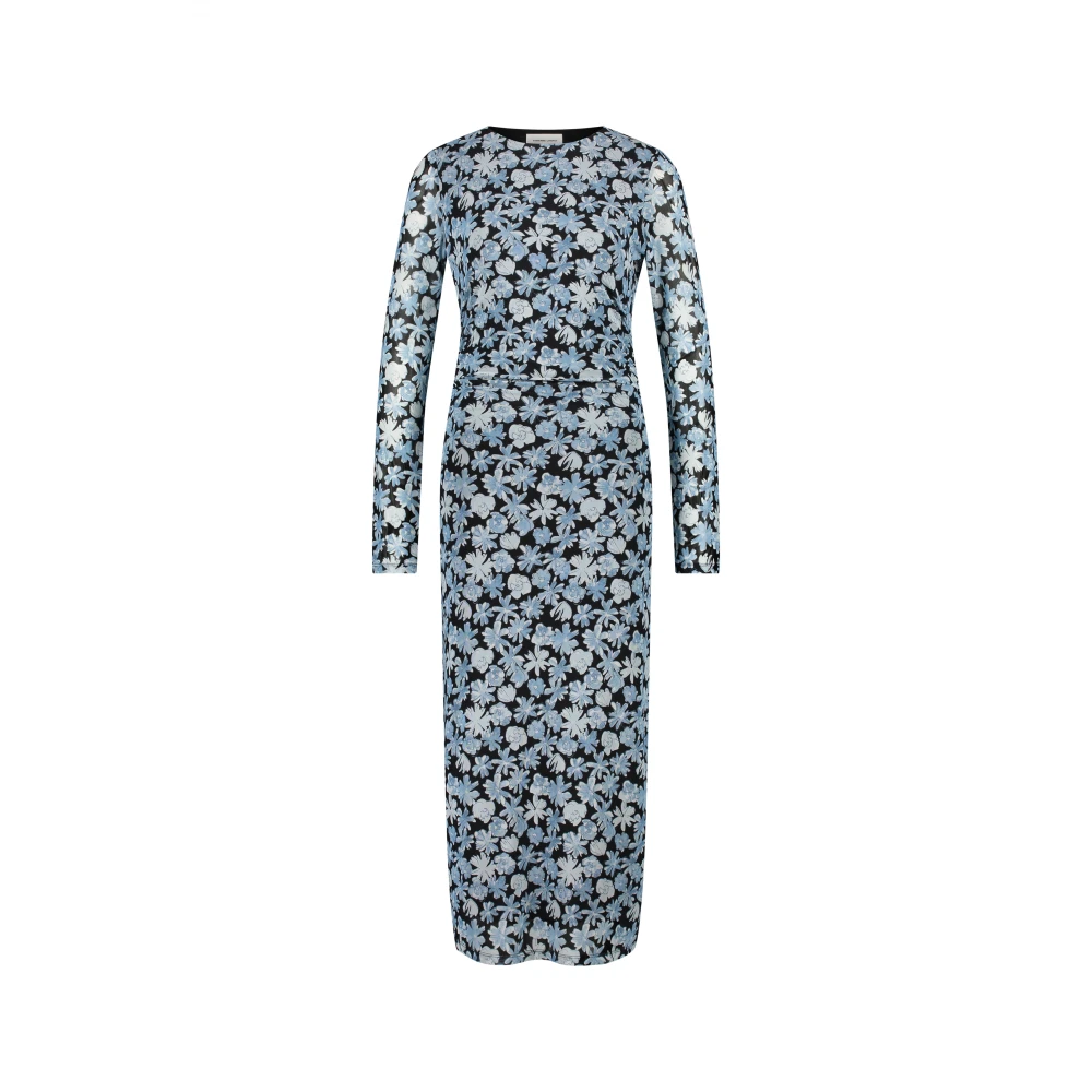 Fabienne Chapot Bloemen Mesh Jurk Blue Dames