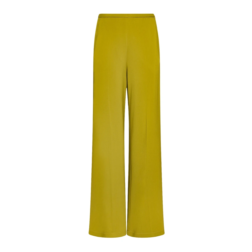 Forte Hoge Taille Crepe Stretch Broek Green Dames
