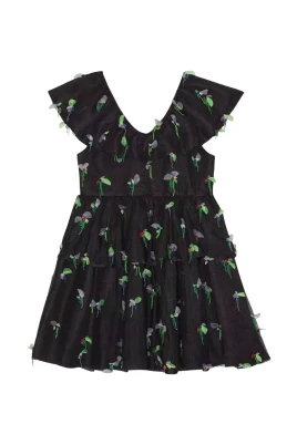 Embellished Tiered Tulle Mini Dress