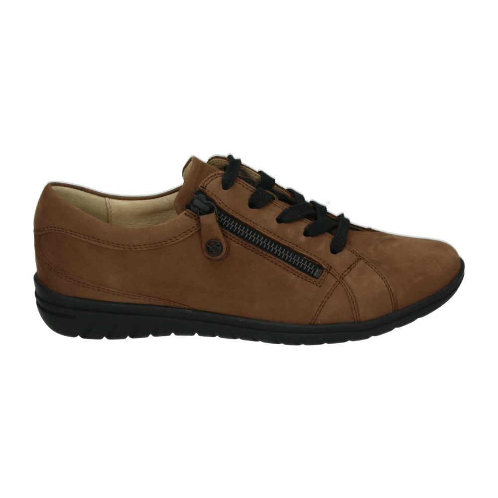 Hartjes Sportieve lage damesschoenen nubuck Dames Schoenen Bruin