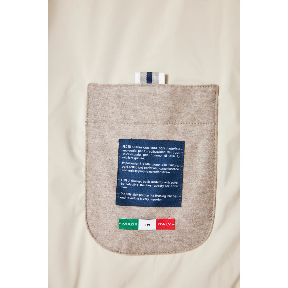 Fedeli Luxe Cashmere Hoodie Italië Beige Heren