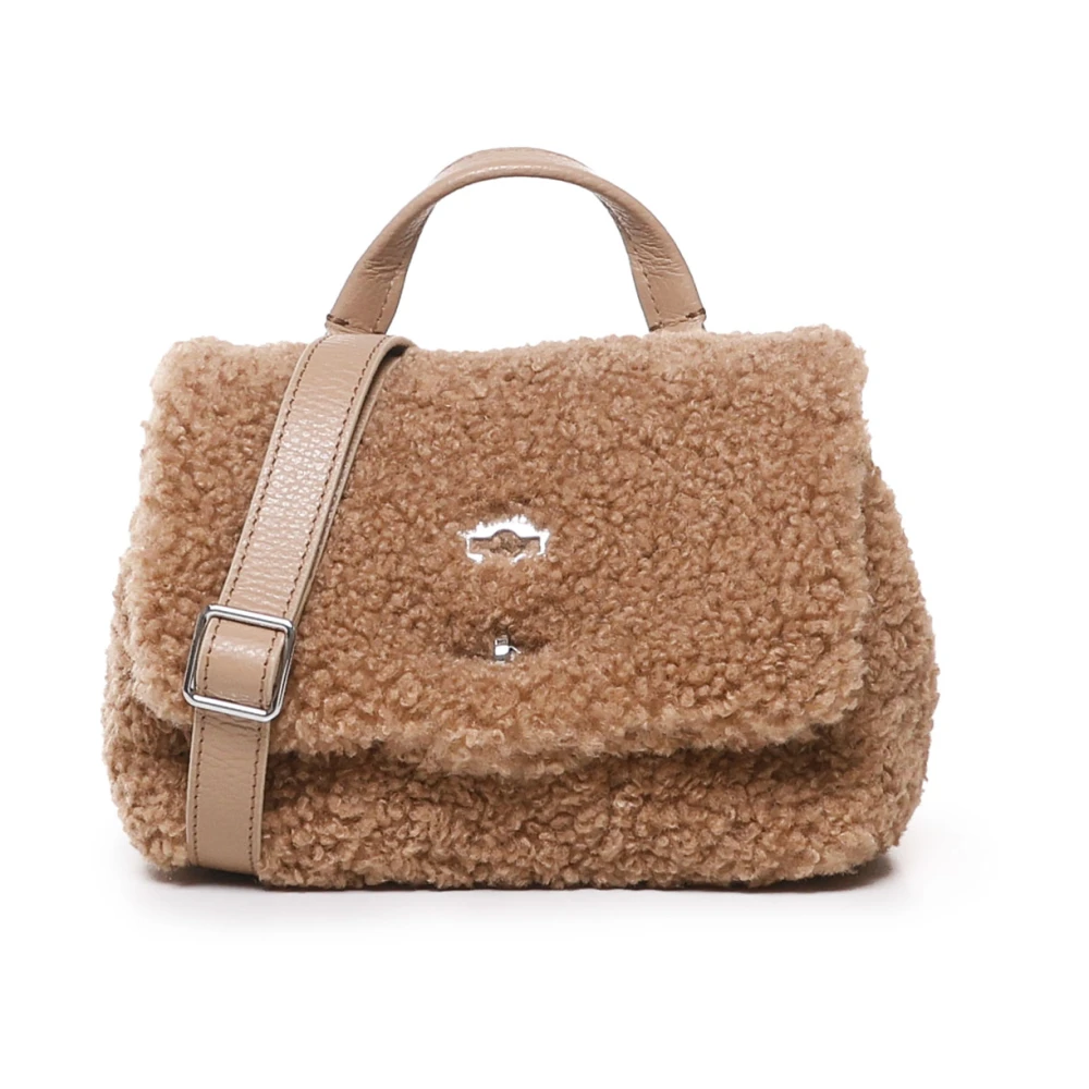 Zanellato Zachte pluche-achtige stoffen stijlvolle tas Brown Dames