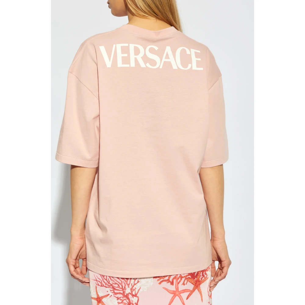 Versace T-shirt met print Pink Dames