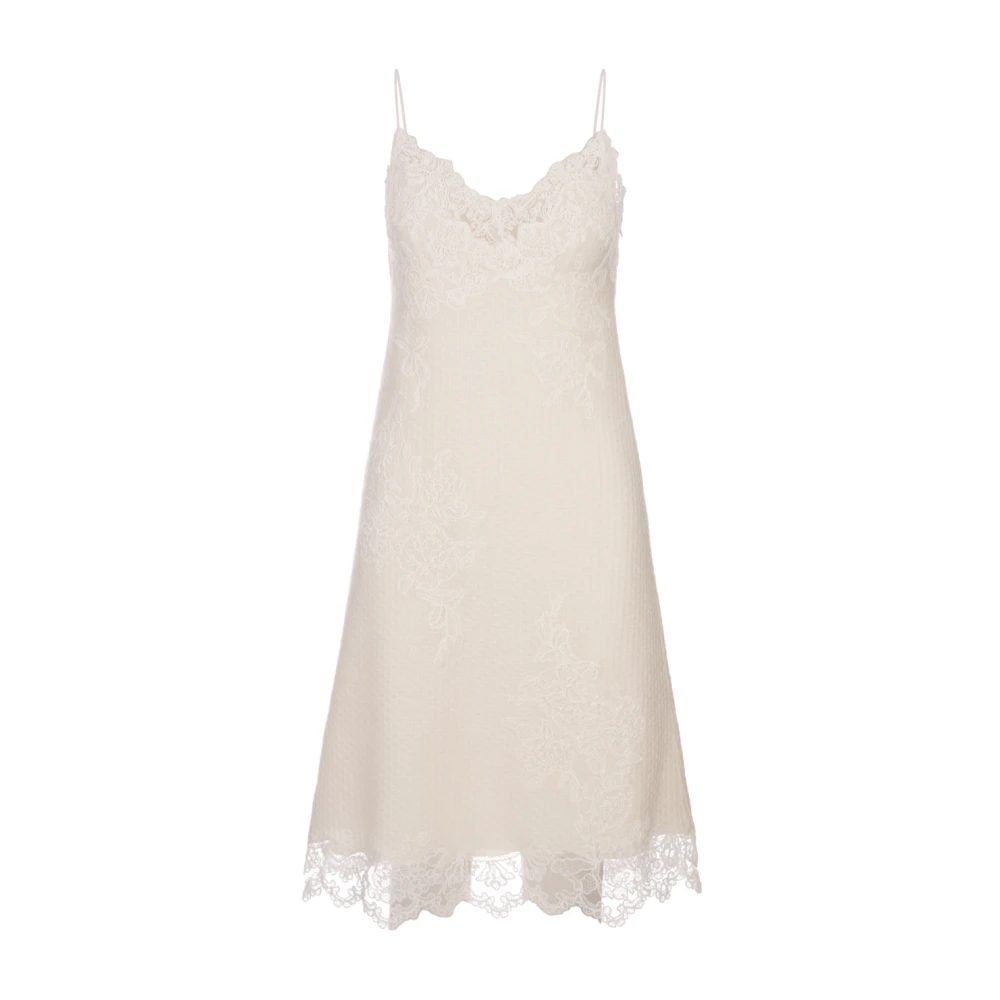 Ermanno Scervino Witte Gebreide Korte Lingeriejurk White Dames