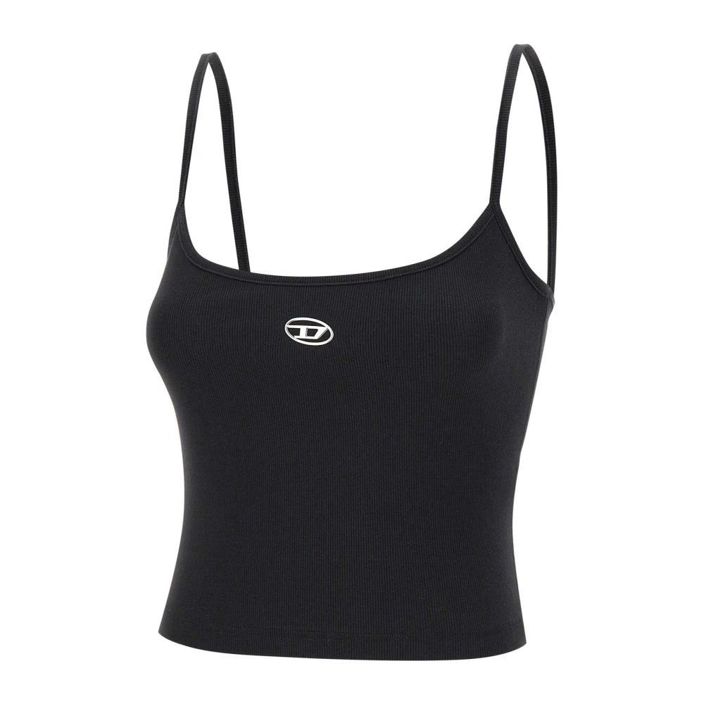 Diesel Women's Black Sleeveless Tops, S, Top