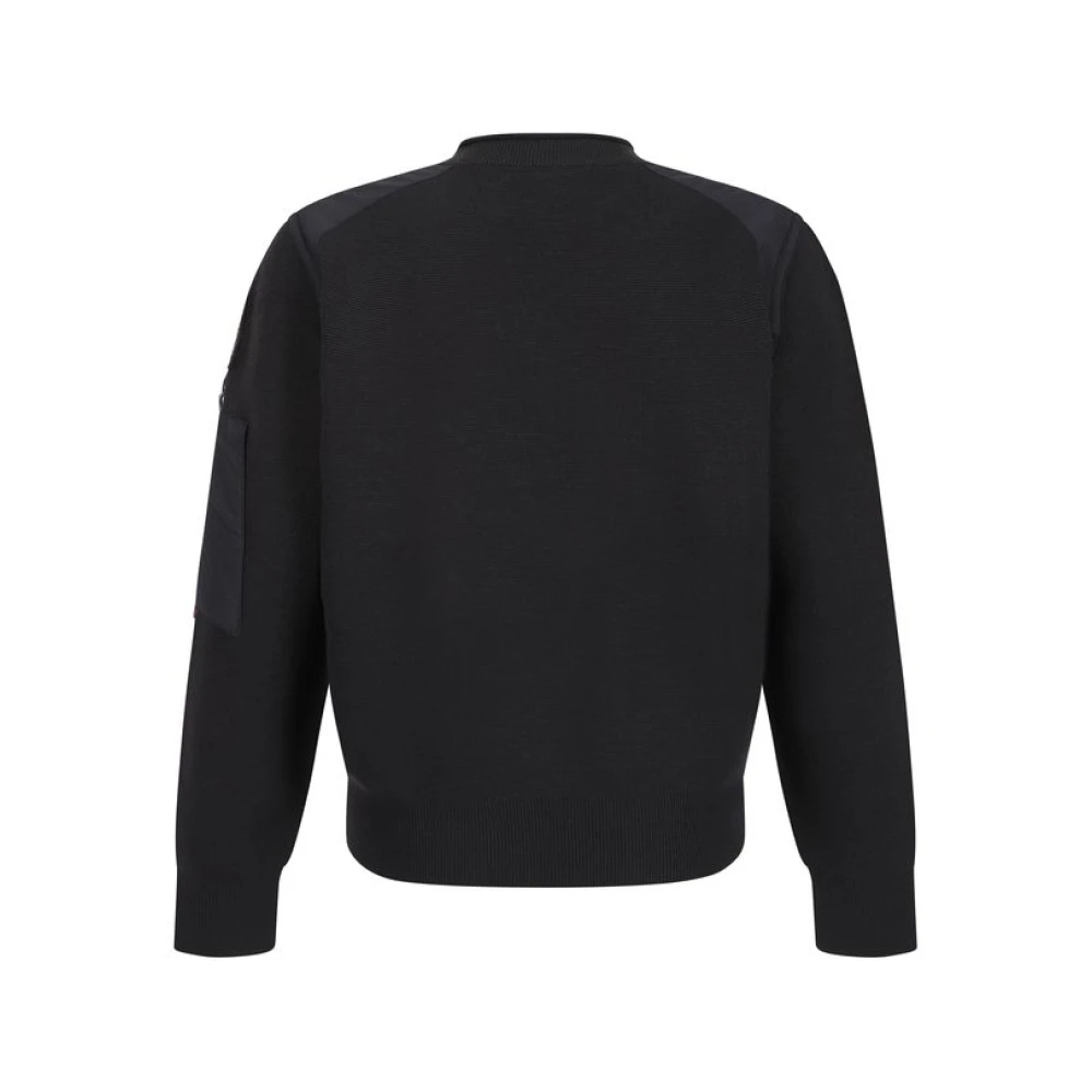 Parajumpers Merinowollen Pullover met Ritszak Black Heren