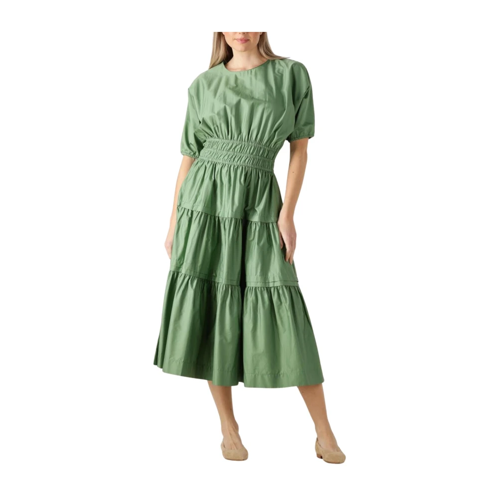 Devotion Elegante Groene Midi Jurk Green Dames