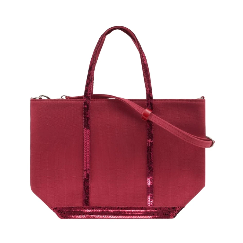 Vanessa Bruno Red Handbags, Female, One Size, Canvas S Zipped Cabas Tote