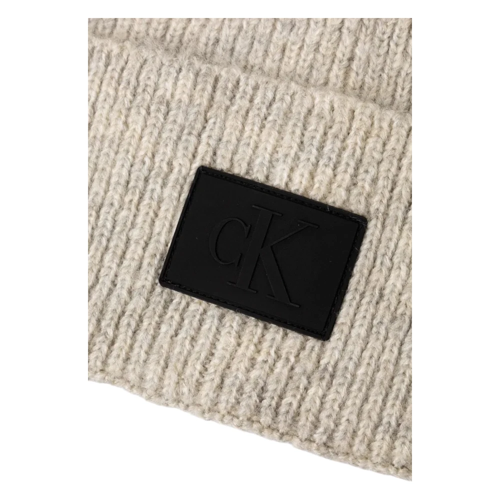 Calvin Klein Jeans Grijze Gebreide Muts voor Mannen Gray Heren