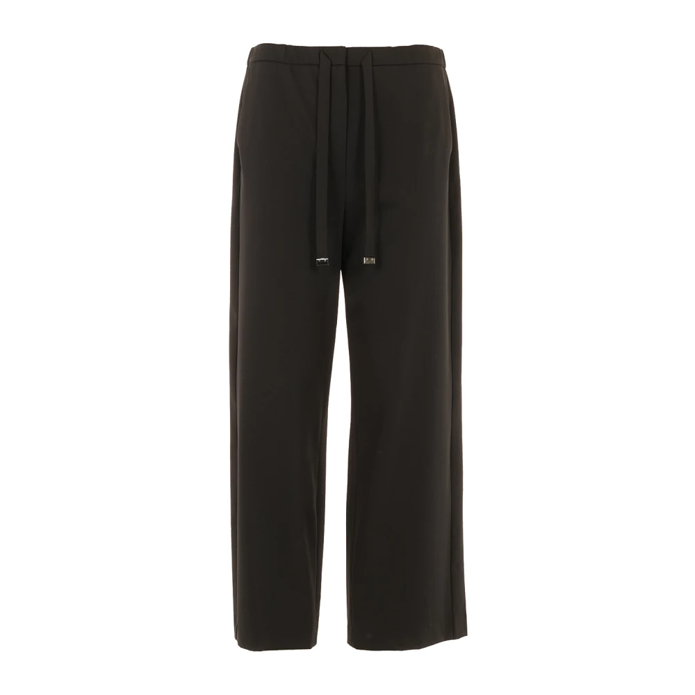 Max Mara Women's Black Argenta Wide Trousers - Wide Trousers - L - Trousers