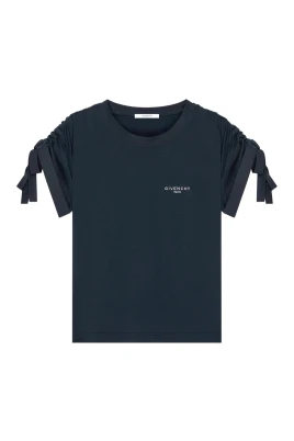 T-shirt i bomull med banddetaljer