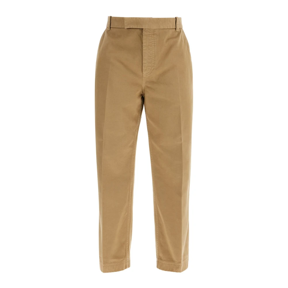 Thom Browne Chino Broek met Tricolor Lint Beige Heren