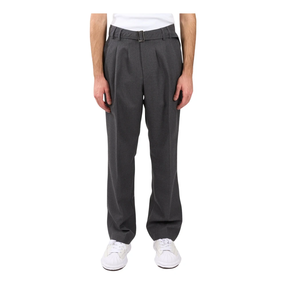 Costumein Wollen Baggy Broek Losse Pasvorm Gray Heren