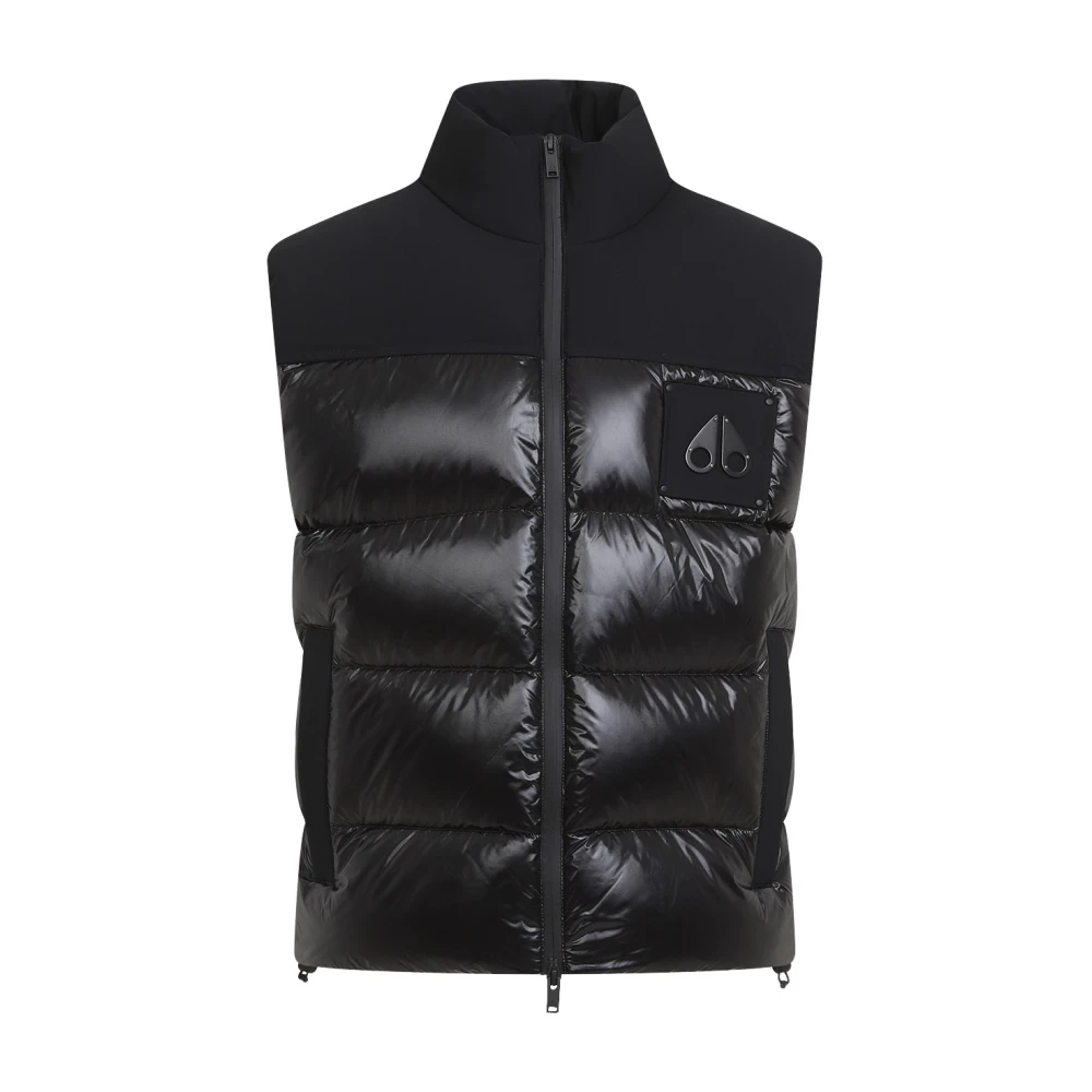 Moose Knuckles Zwarte Gewatteerde Mouwloze Vest Black Heren