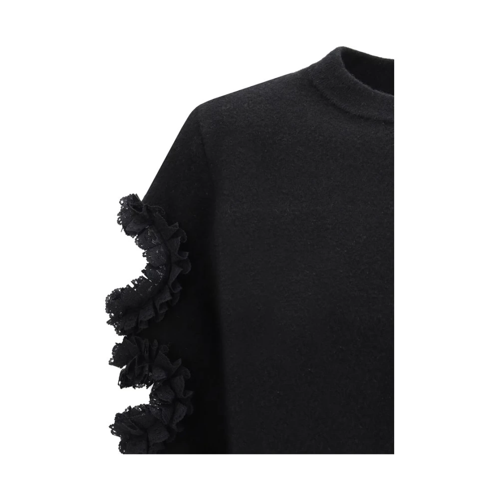 Self Portrait Kanten Cut-Out Detail Sweater Black Dames