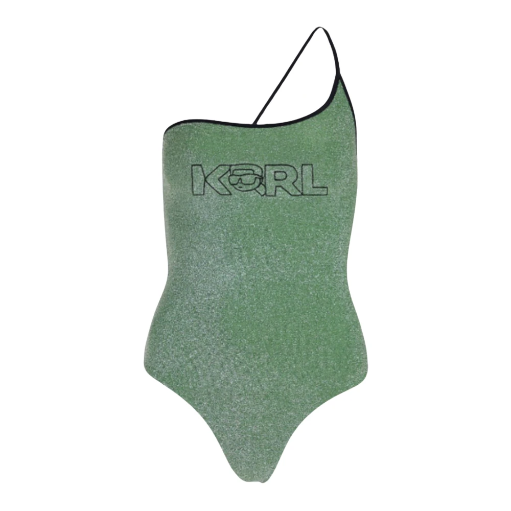 Karl Lagerfeld Ikonik Lurex Badpak Vrouwen Green Dames