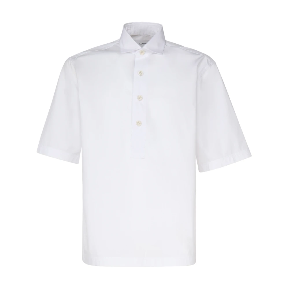 Lardini Witte Katoenen Italiaanse Overhemd White Heren