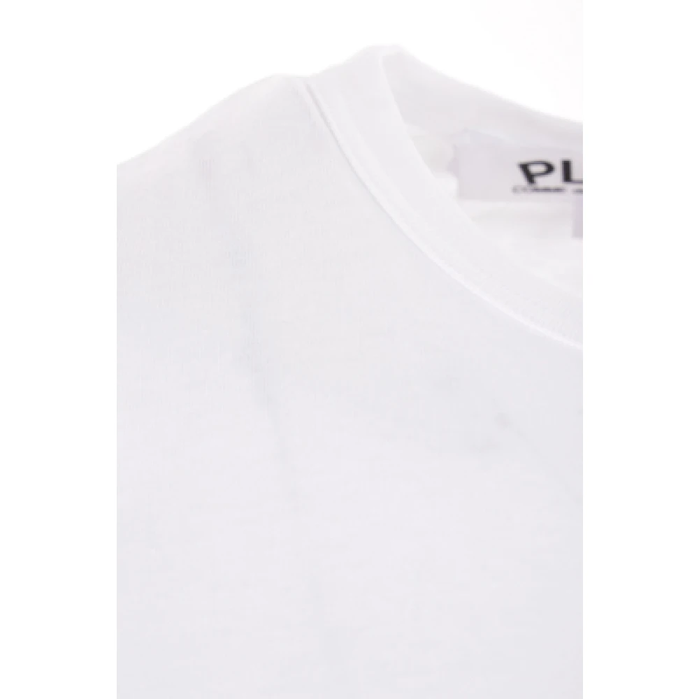 Comme des Garçons Play Witte T-shirt met hart logo patch White Heren