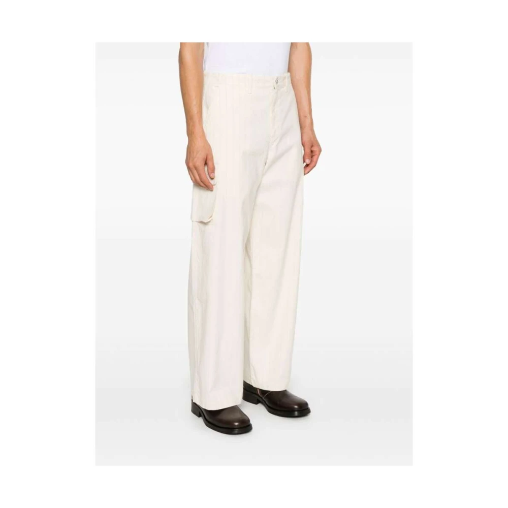 Our Legacy Ecru Canal Stripe Katoenen Cargo Broek White Heren