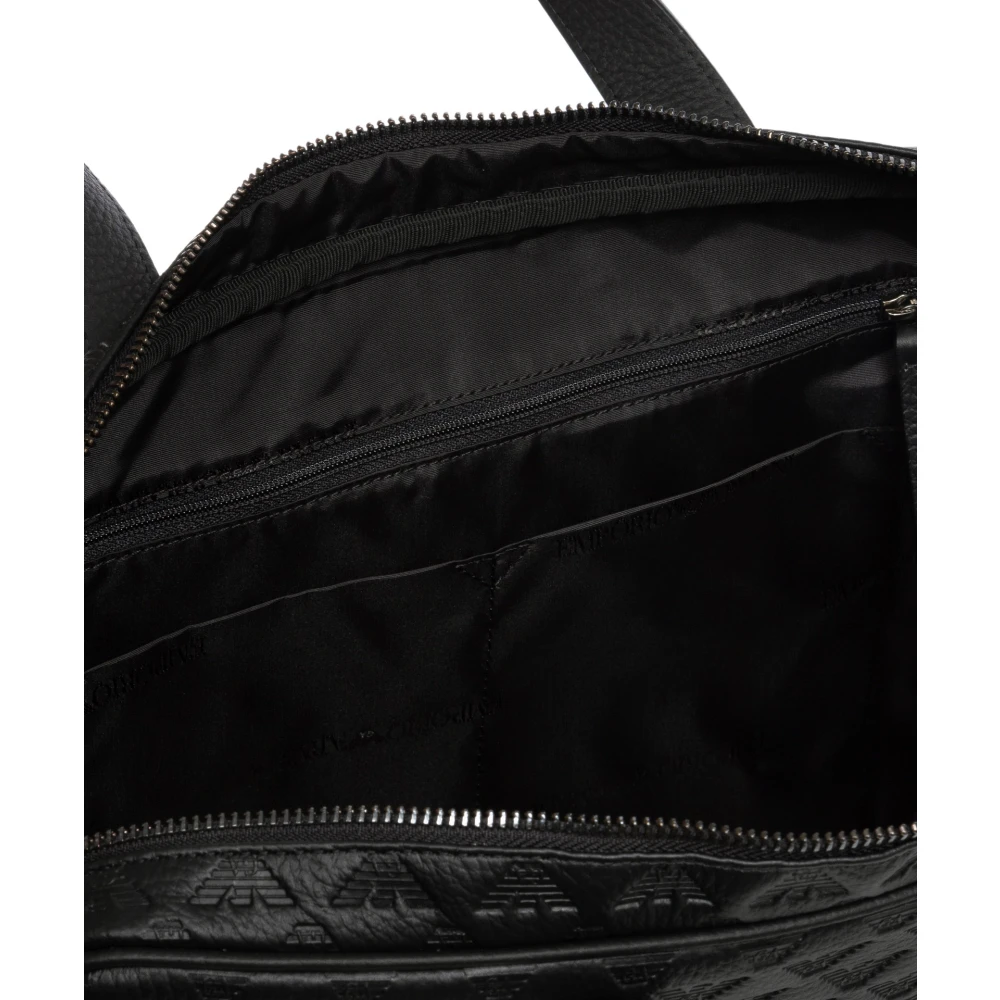 Emporio Armani Logo Aktetas met Verstelbare Band Black Heren