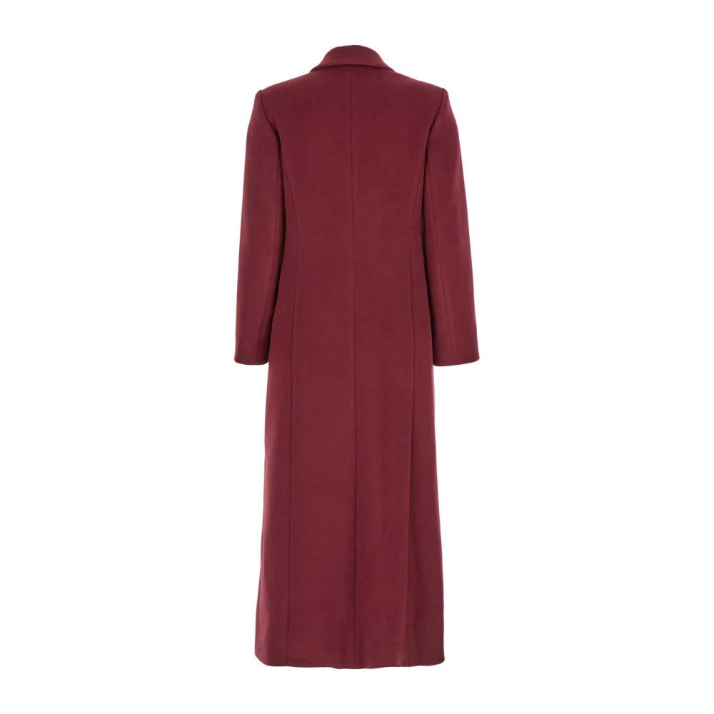 Plain Units Bordeaux Dubbel Breasted Lange Jas Red Dames