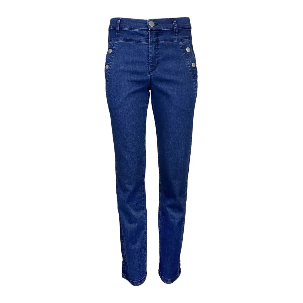 2-Biz Slim Fit Jeans Donkerblauw Blue Dames