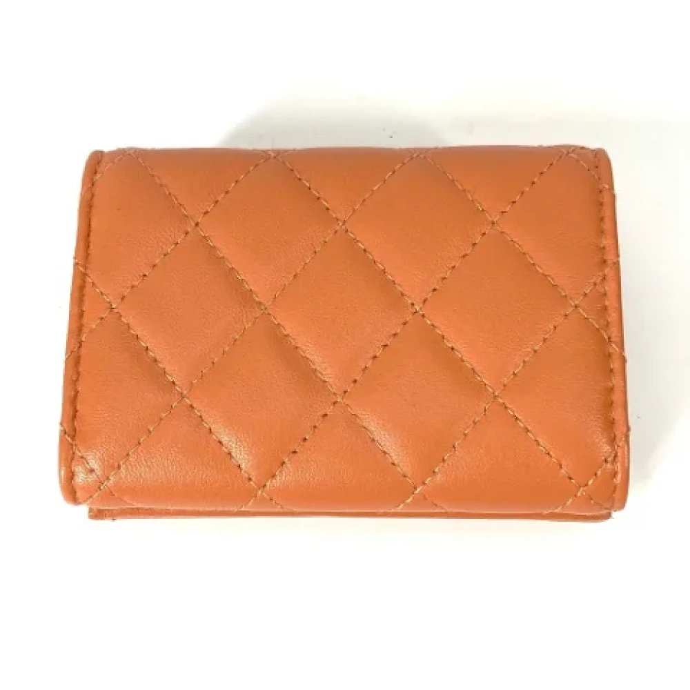 Chanel Vintage Pre-owned Leather wallets Orange Dames