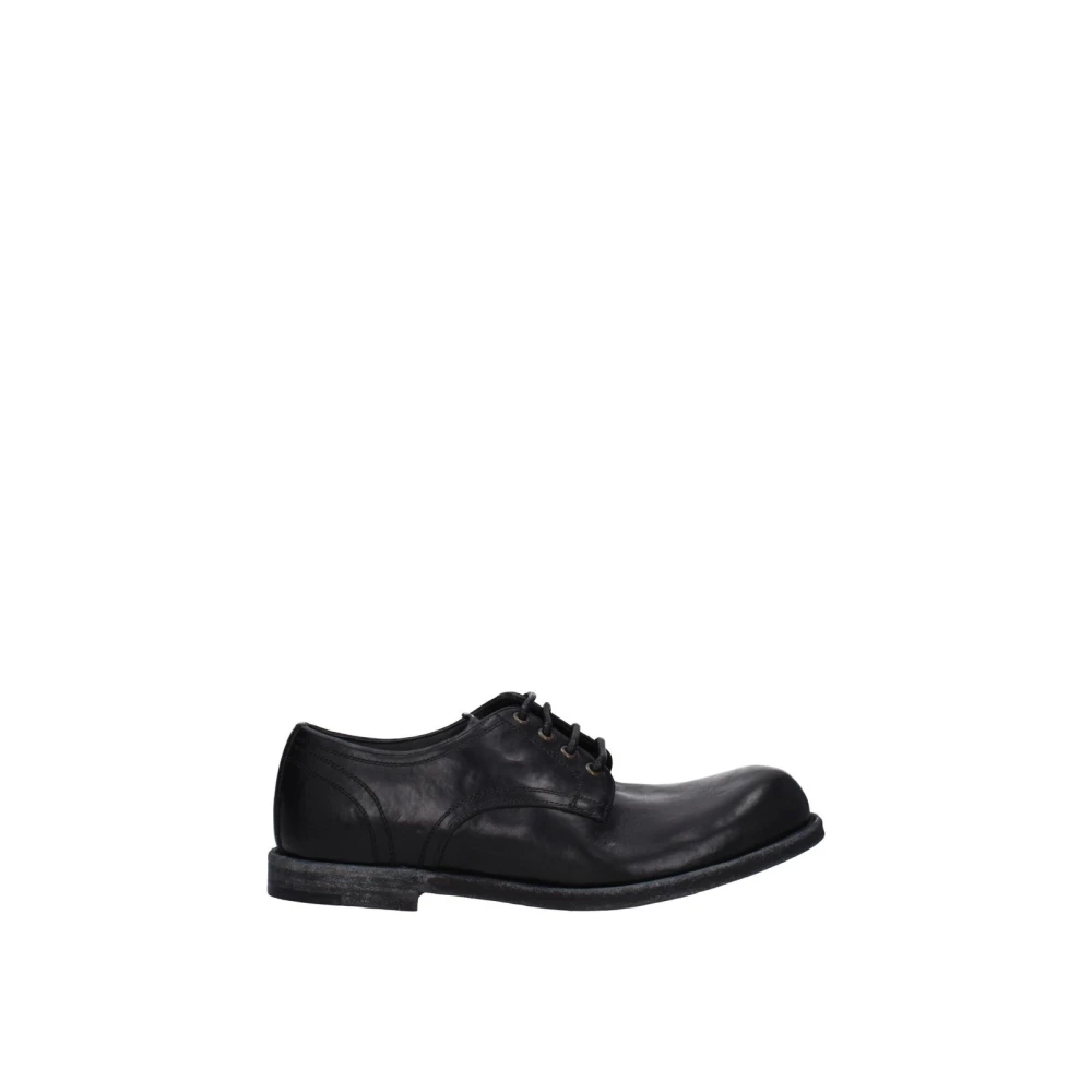 Dolce & Gabbana Svart Vintage Läder Oxfords Med Distressed Look