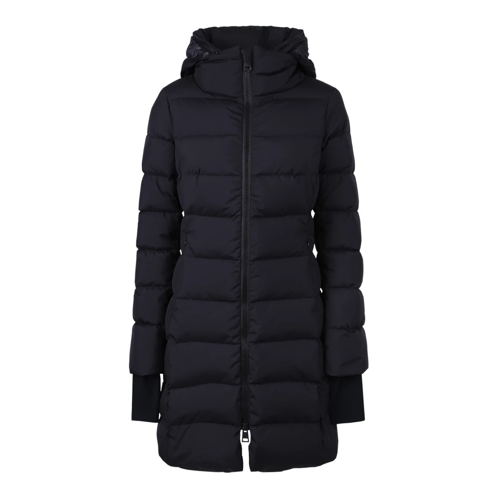Herno Gewatteerde Nylon Jas met Capuchon Black Dames