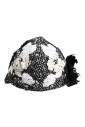 chapeau-cloche-noir-blanc-floral