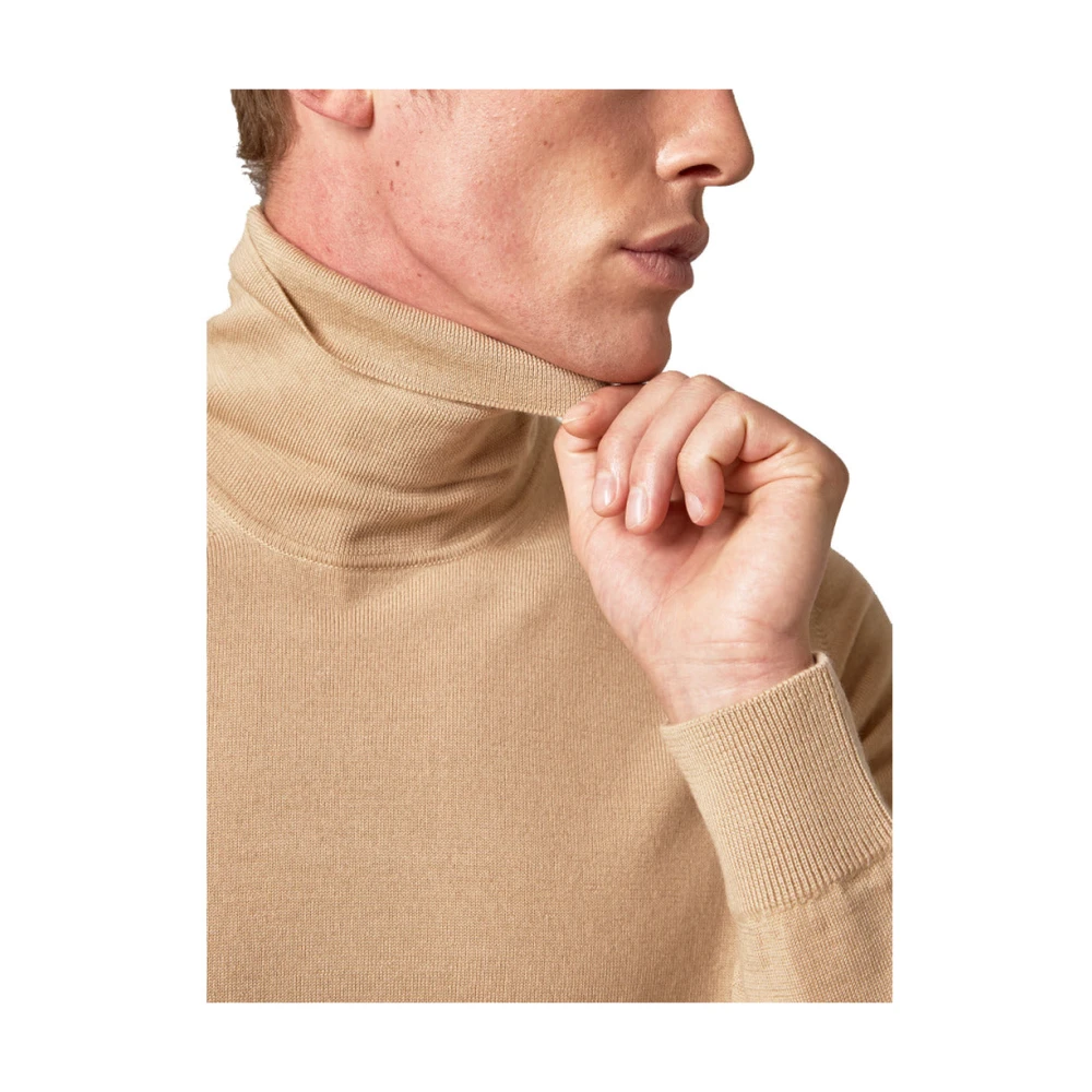 Alpha Studio Kasjmier Geribbelde Coltrui Beige Heren