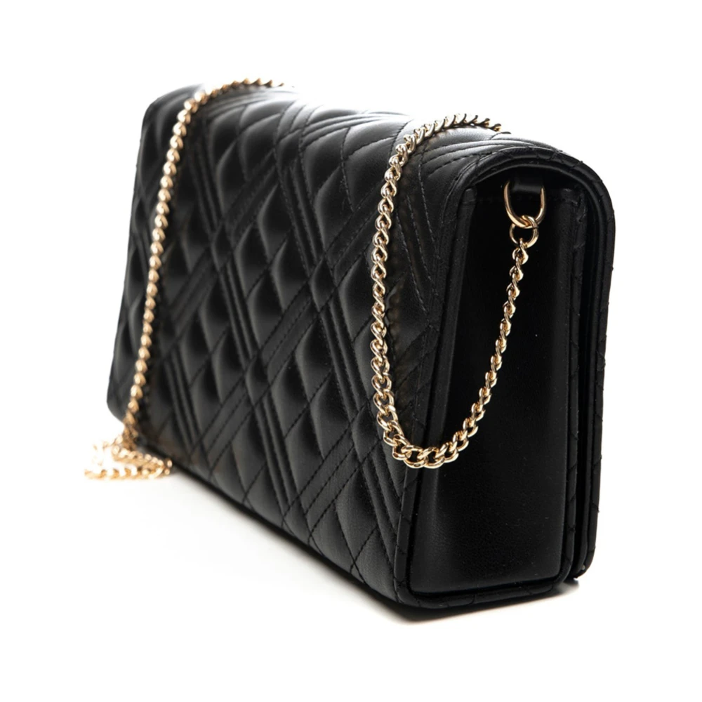 Love Moschino Gewatteerde Logo Schoudertas Zwart Black Dames