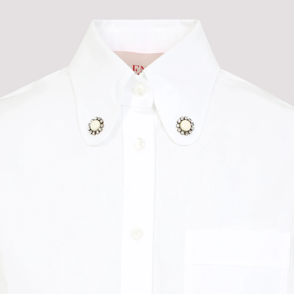 Valentino Casual Katoenen Overhemd voor Mannen White Dames