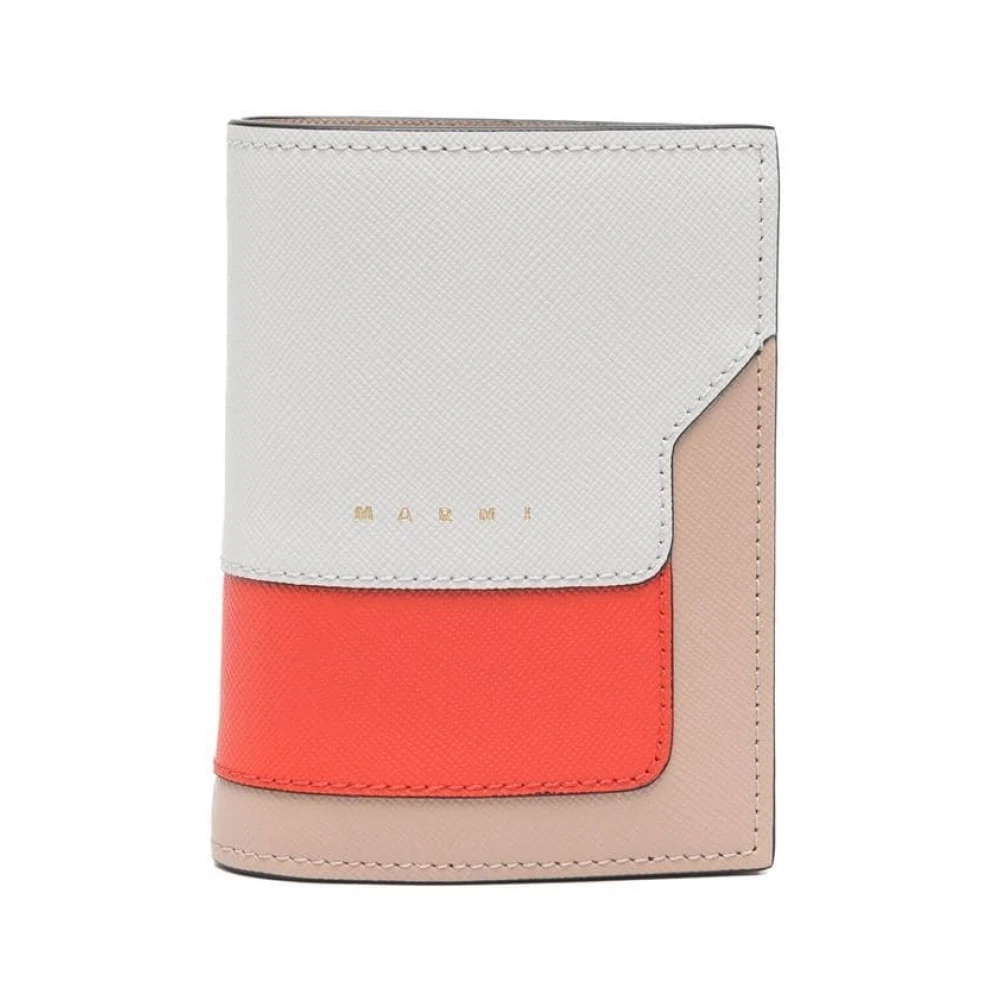 Marni Bi-Fold Plånbok med Präglad Logotyp och Färgblock Design Multicolor, Dam