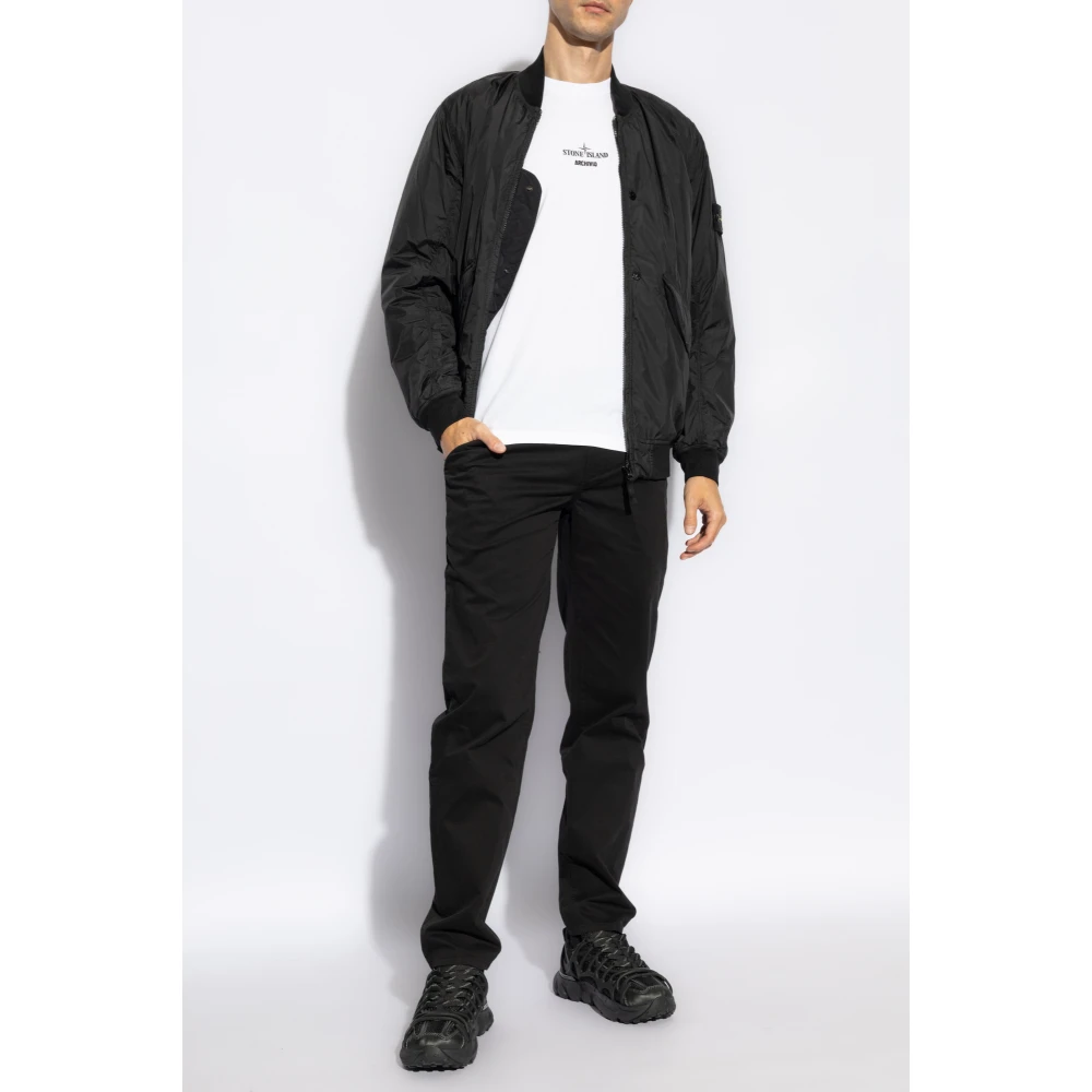 Stone Island Jas met logo Black Heren