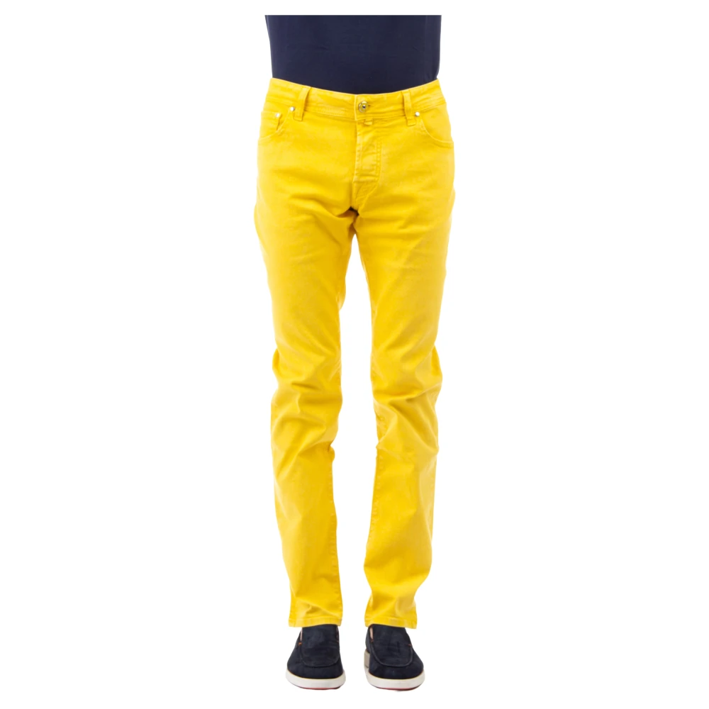 Jacob Cohën Gele Katoenen Nick Slim Fit Jeans Yellow Heren